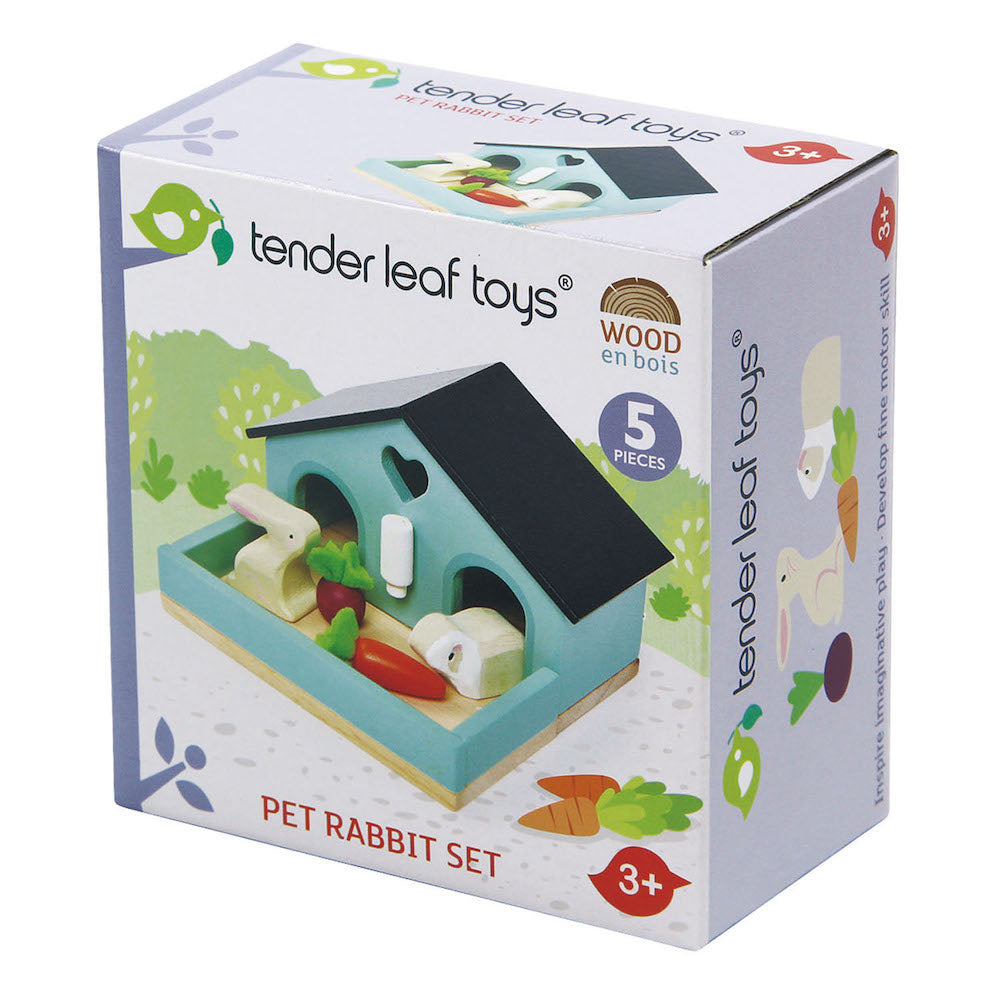 Imagine Set figurina iepuras în casuta, din lemn premium, pentru casute de papusa - TL8163