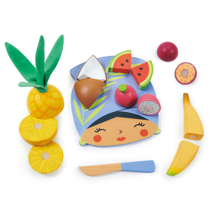 Imagine Tabla de tocat cu fructe tropicale, din lemn premium - TL8281