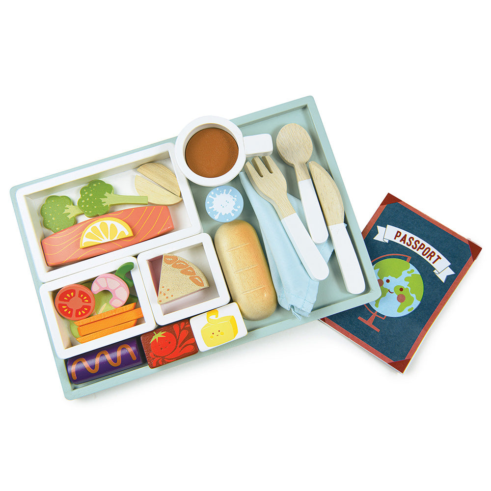Tava cu meniu de avion, din lemn premium - Airline Meal Tray - TL8295