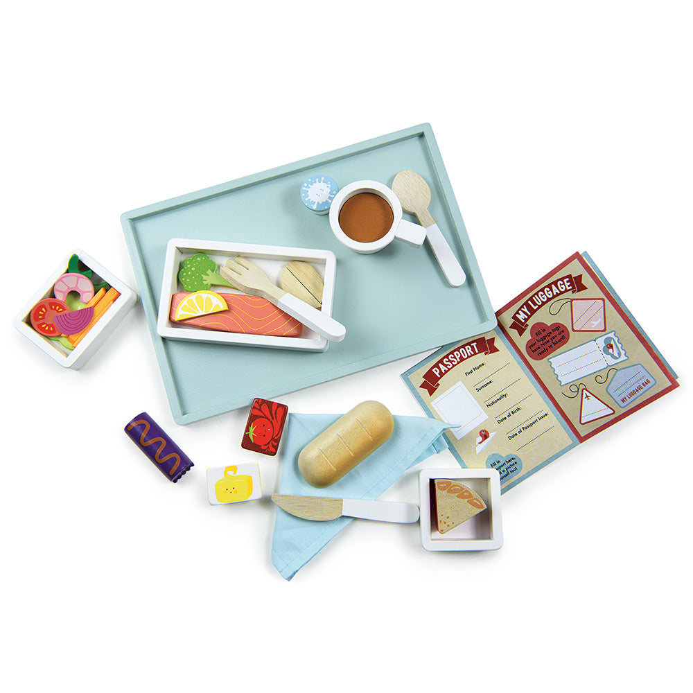 Tava cu meniu de avion, din lemn premium - Airline Meal Tray - TL8295