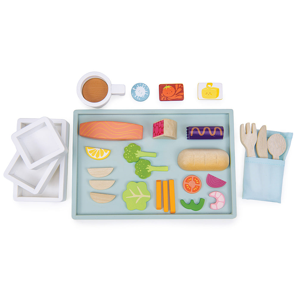 Tava cu meniu de avion, din lemn premium - Airline Meal Tray - TL8295