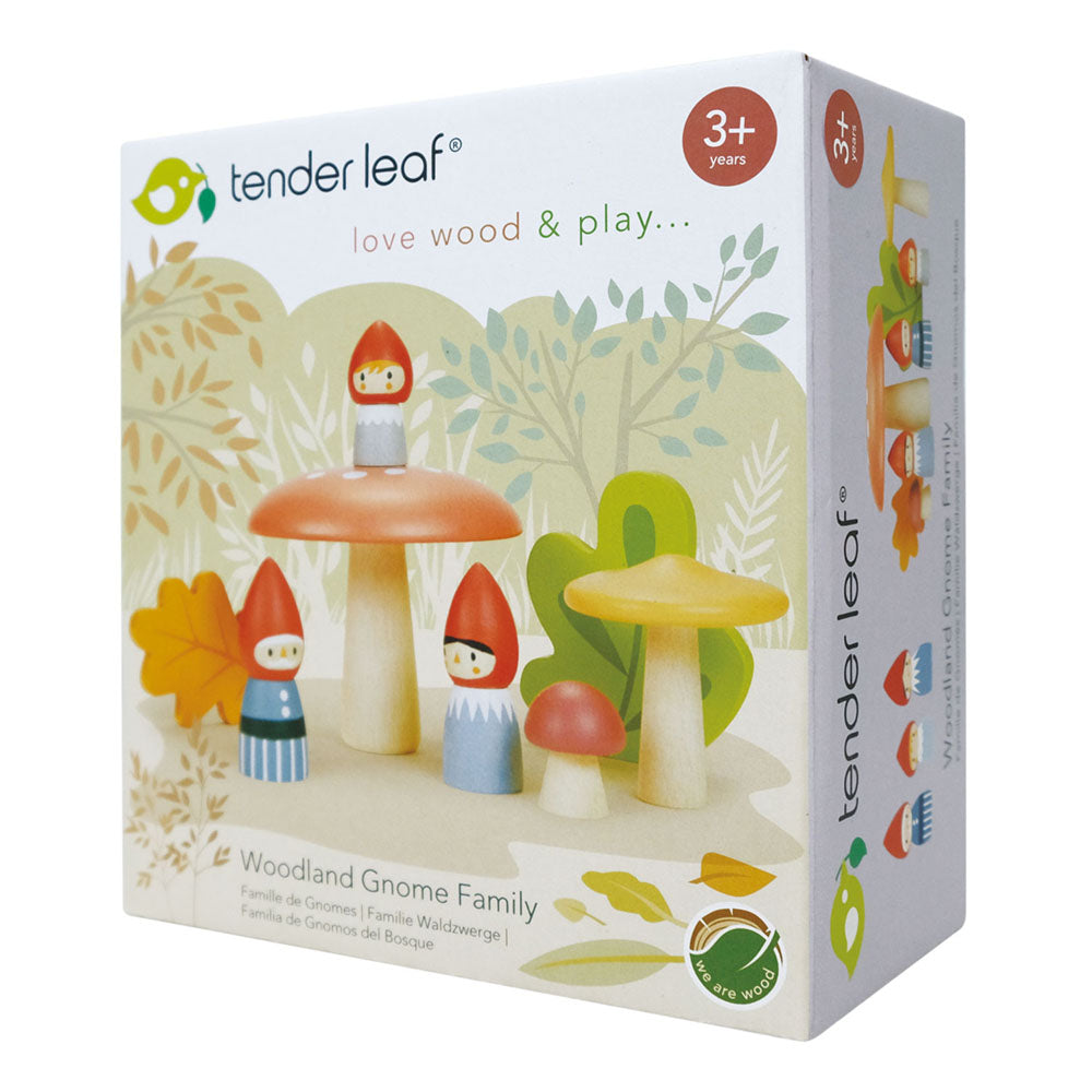 Imagine Familia gnomilor din padure, din lemn premium - Woodland Gnome Family - TL8388