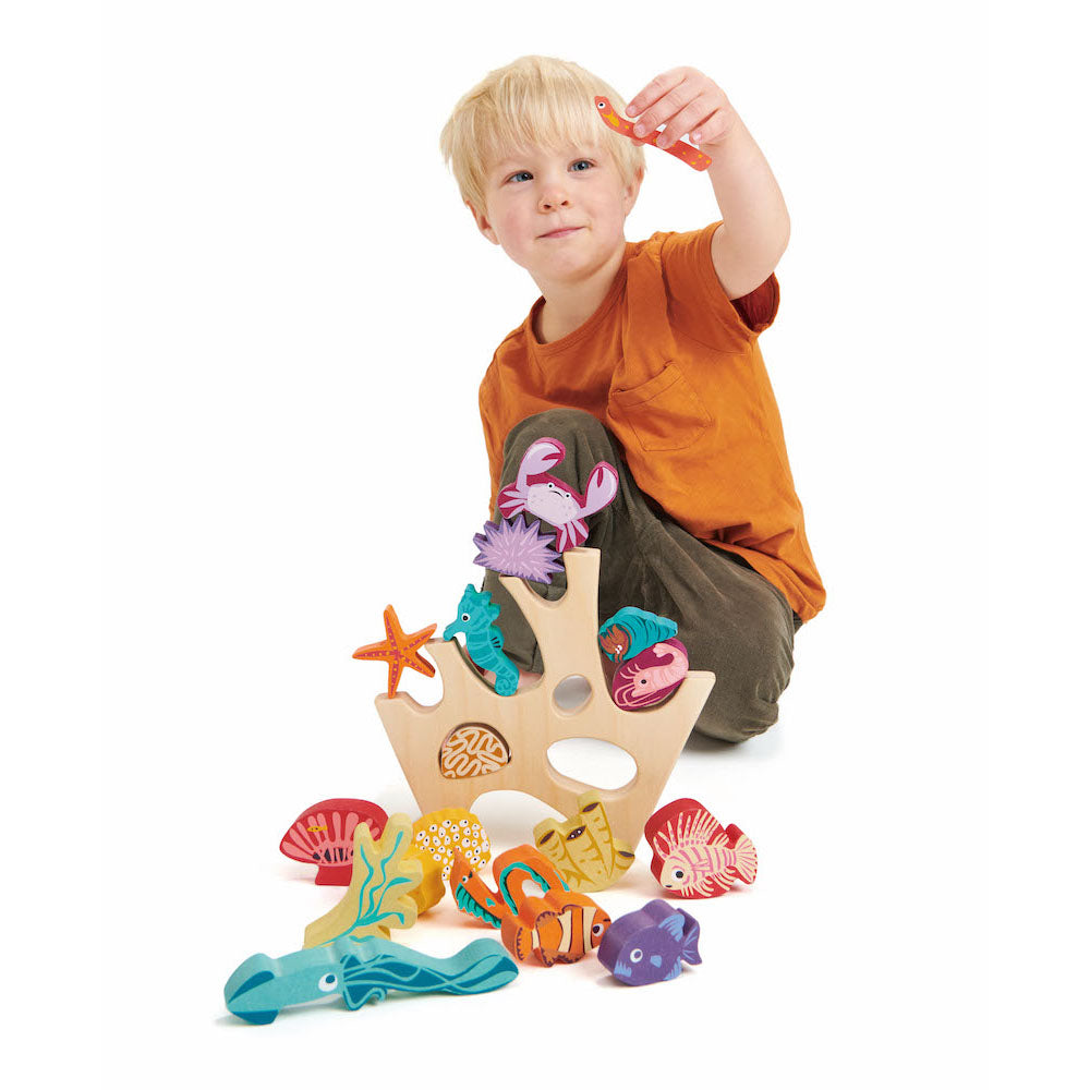 Imagine Așezarea cu corali- Stacking Coral Reef - 18 piese - Tender Leaf Toys