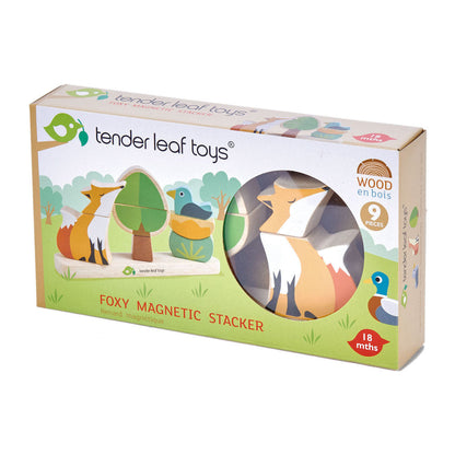 Imagine Puzzle educativ magnetic Vulpea in padure - Foxy Magnetic Stacker - 8 piese - TL8459