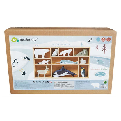 Imagine Animalutele polare pe raft, din lemn premium - Polar animals - 11 piese - TL8484