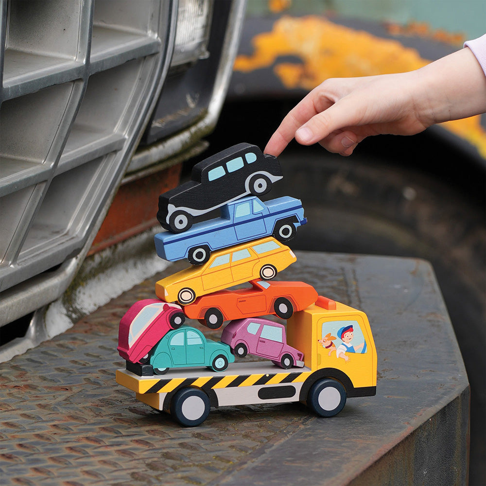 Masinute suprapuse, din lemn premium - Stacking Cars - TL8663
