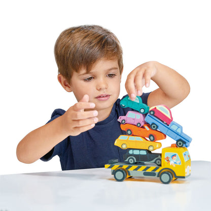 Masinute suprapuse, din lemn premium - Stacking Cars - TL8663