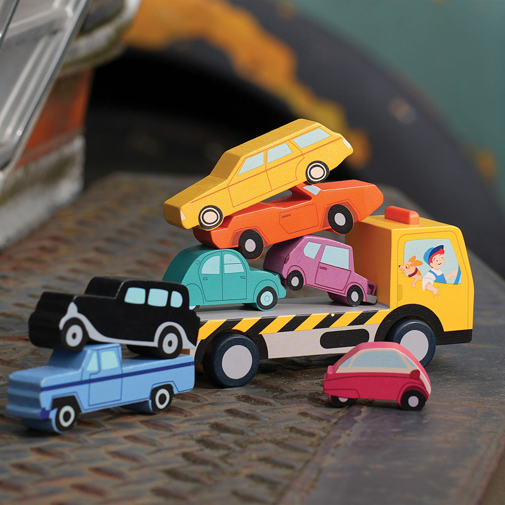Masinute suprapuse, din lemn premium - Stacking Cars - TL8663