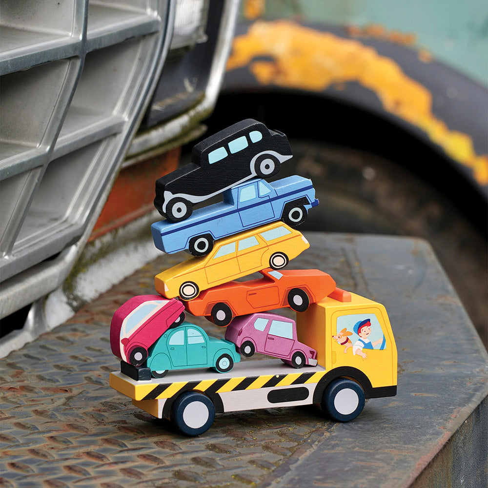 Masinute suprapuse, din lemn premium - Stacking Cars - TL8663