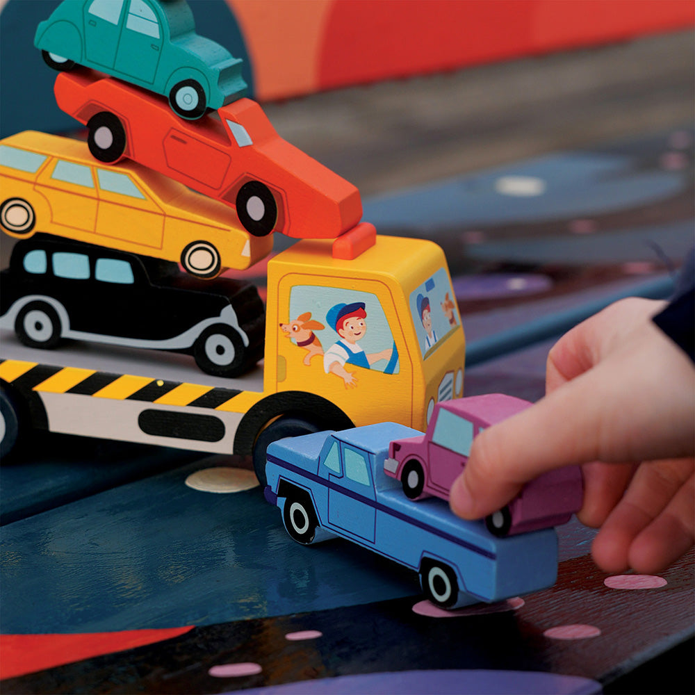 Masinute suprapuse, din lemn premium - Stacking Cars - TL8663