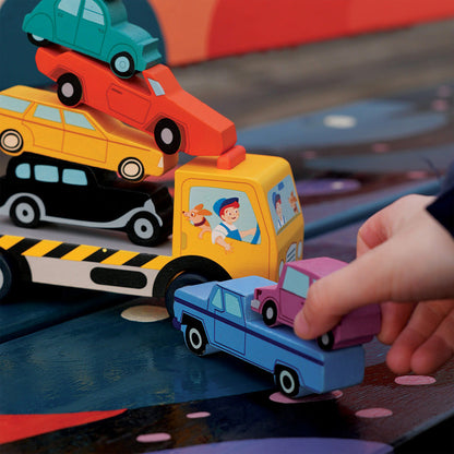 Masinute suprapuse, din lemn premium - Stacking Cars - TL8663