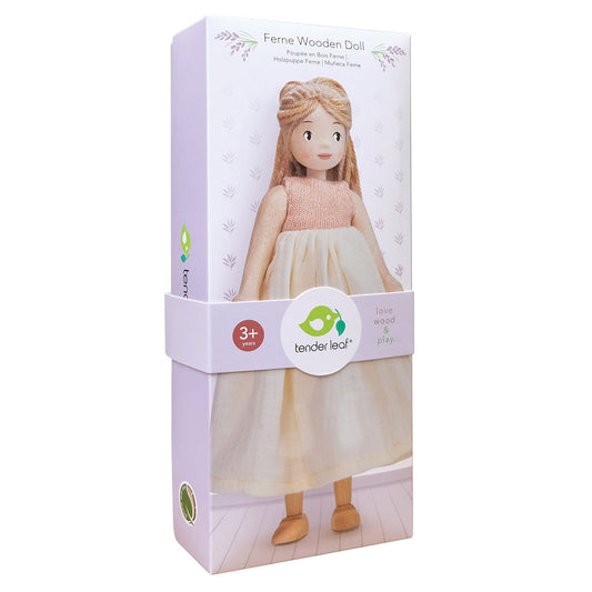 Papusa Ferne, din lemn premium - Ferne Wooden Doll - TL8881