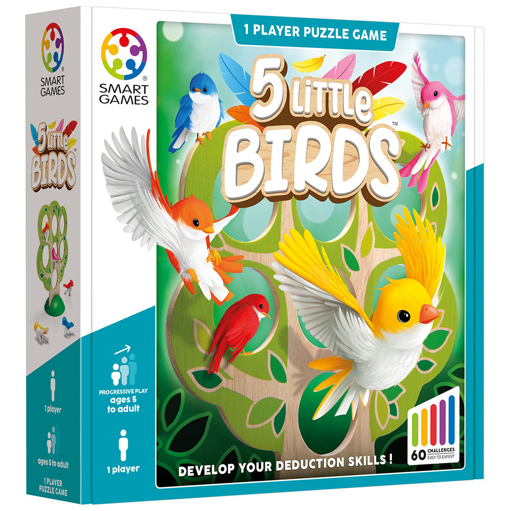 Smart Games - 5 Little Birds, logikai játék 60 kihívással, 5+ év, nemzetközi kiadás