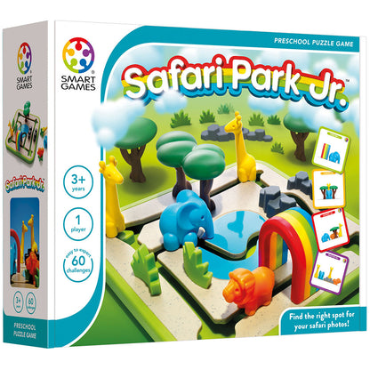 Smart Games - Safari Park Jr., joc de logica cu 60 de provocari, 3+ ani, editie internationala