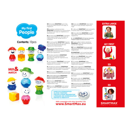 Joc magnetic Smart Max, My First People, Primii mei Oameni, 12 piese