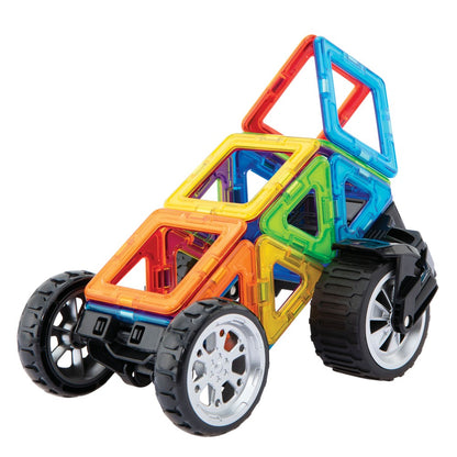 Joc magnetic de constructie Magformers Amazing Transform Wheels Set - Vehicule, 17 piese