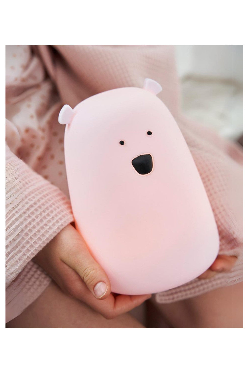 Lampă de veghe Big Bear cu telecomandă Rabbit & Friends – Silicon, 7 culori LED, Roz