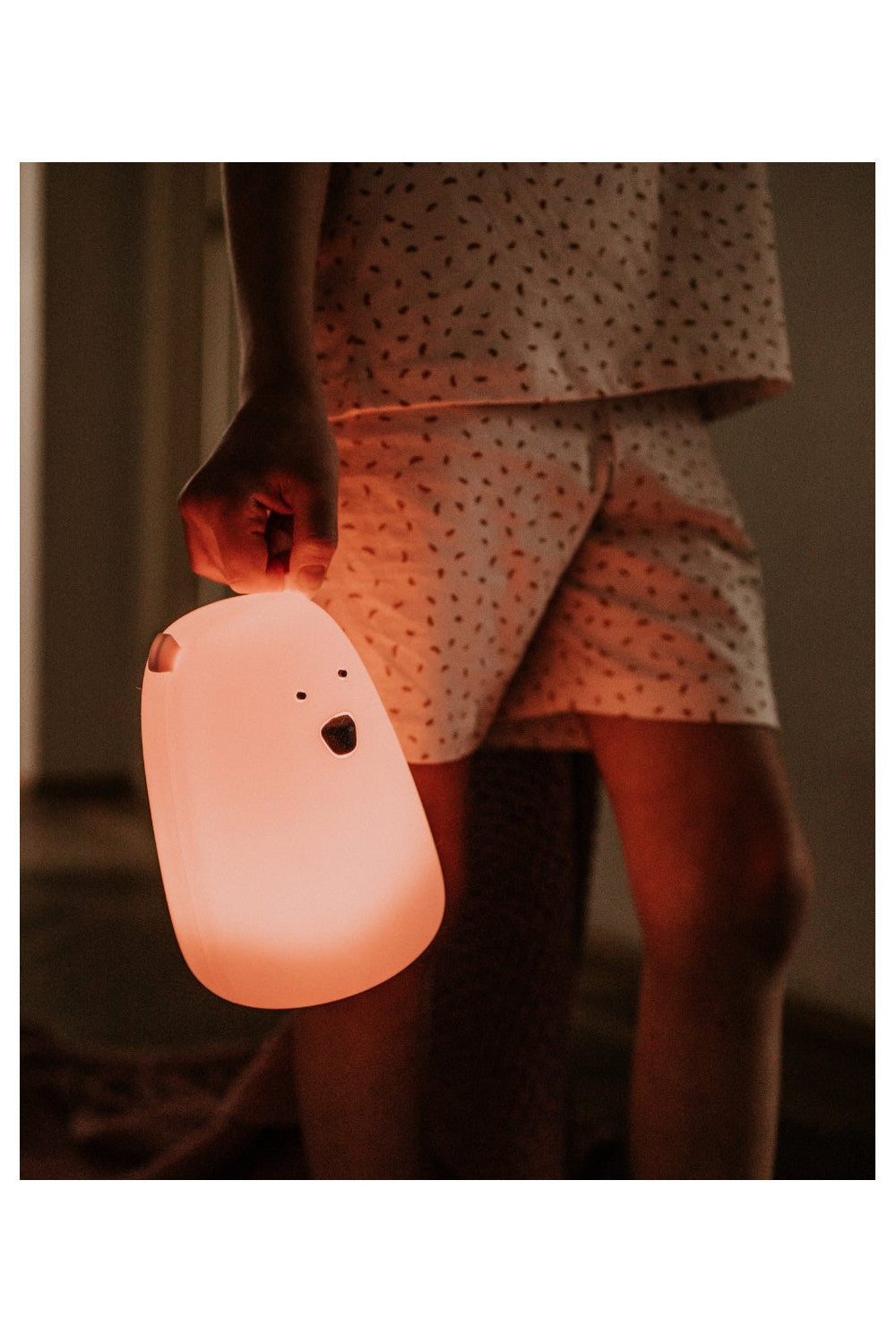 Lampă de veghe Big Bear cu telecomandă Rabbit & Friends – Silicon, 7 culori LED, Roz