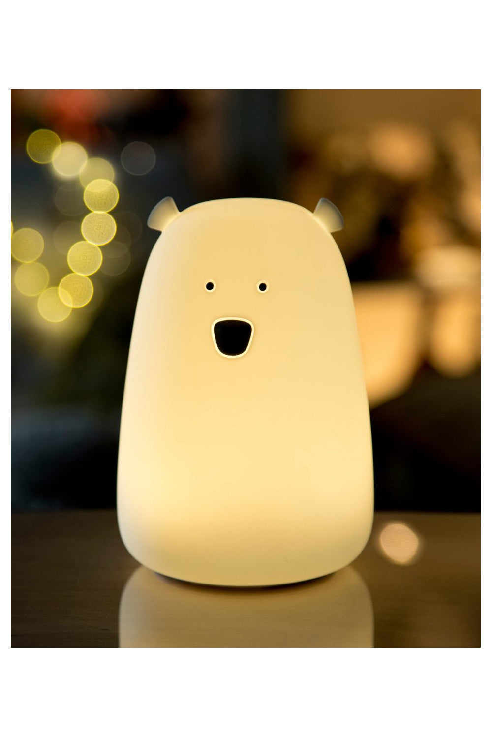 Lampă de veghe Big Bear cu telecomandă Rabbit & Friends – Silicon, 7 culori LED, Alb